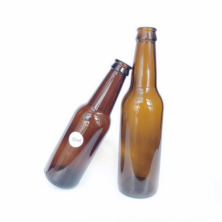 cheap 250ml 330ml brown glass beer bottles with crown cap