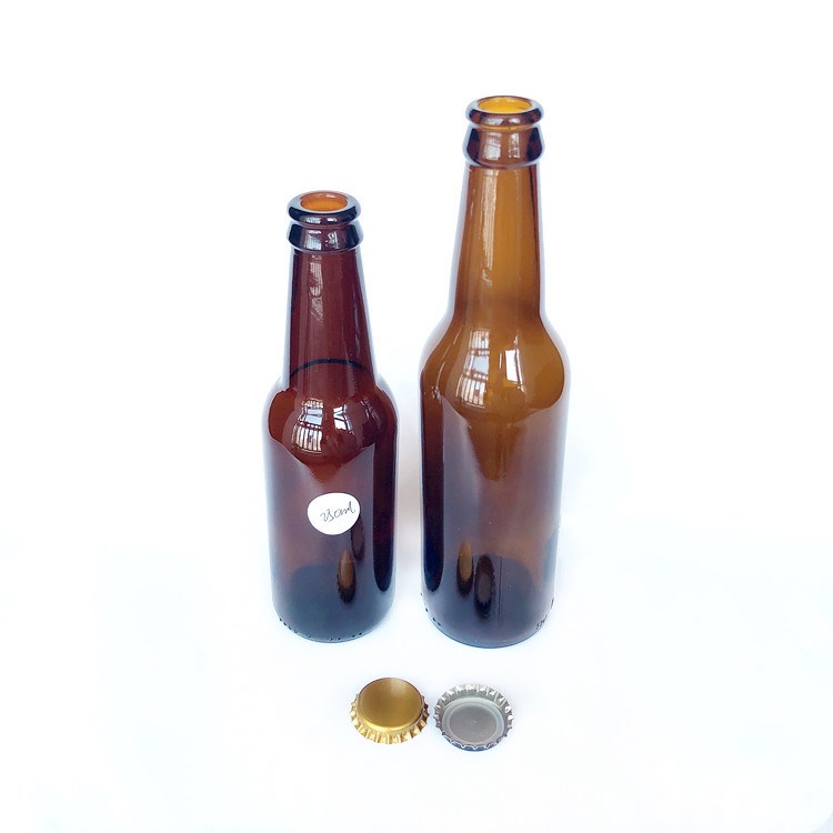 cheap 250ml 330ml brown glass beer bottles with crown cap