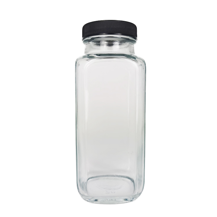 Cool Design square shape 250ml beverage bottle for restaurant bubbly bottle with plastic lid