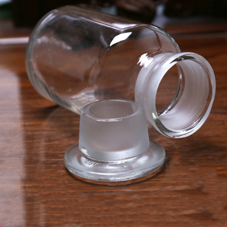 30ml-1000ml clear wide mouth glass reagent jar with glass lid