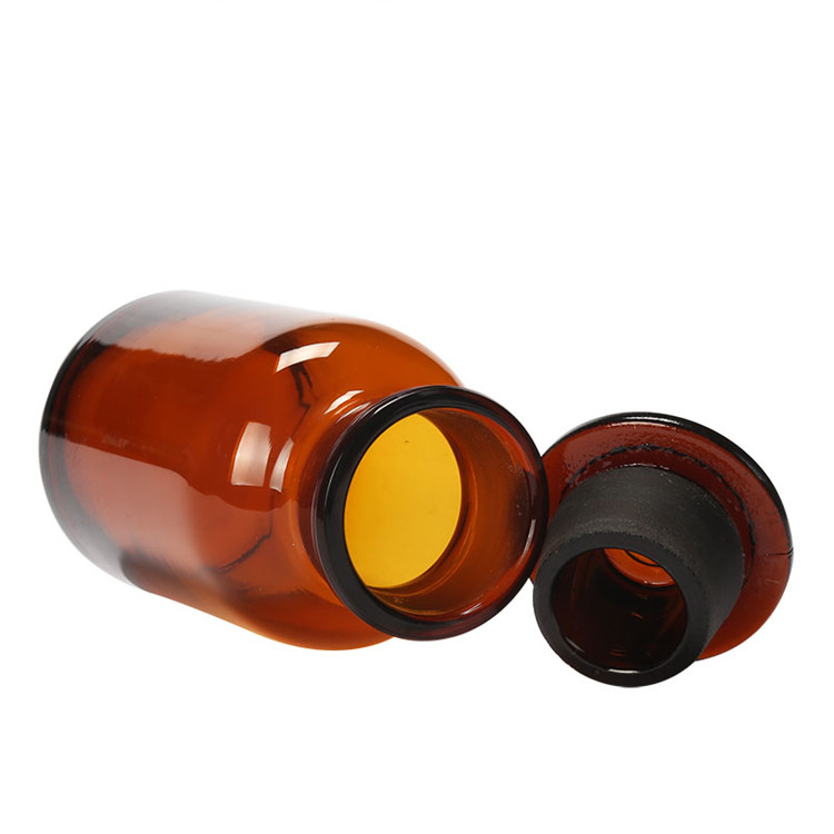 wholesale 30ml 60ml 125ml 250ml 500ml 1000ml amber glass apothecary jar with glass lid