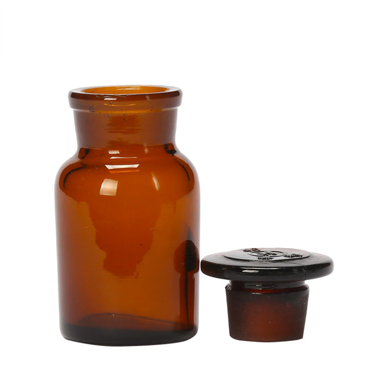 wholesale 30ml 60ml 125ml 250ml 500ml 1000ml amber glass apothecary jar with glass lid