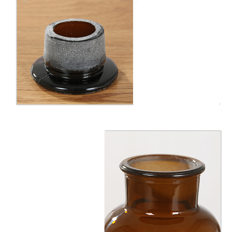 wholesale 30ml 60ml 125ml 250ml 500ml 1000ml amber glass apothecary jar with glass lid