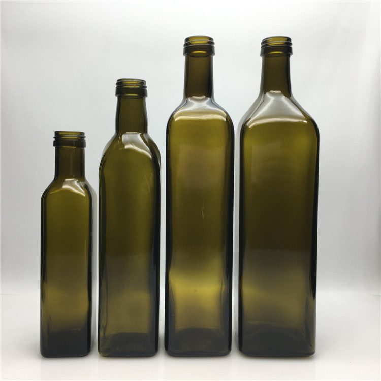 250ml 500ml 750ml 1000ml square amber glass bottels for coconut oil storage