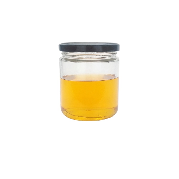 Food grade round 450ml wide mouth glass storage jar with 82mm lug cap