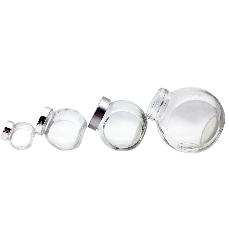 Kitchen seasoning bottle flat drum shaped glass storage jar 50ml 180ml 380ml 480ml wholesale