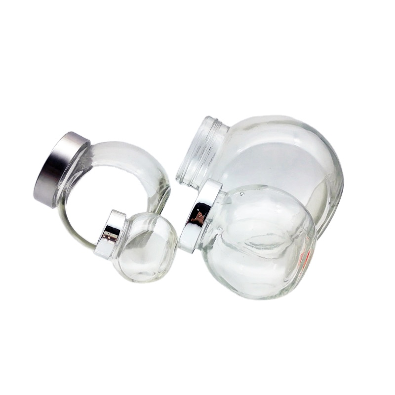 Kitchen seasoning bottle flat drum shaped glass storage jar 50ml 180ml 380ml 480ml wholesale