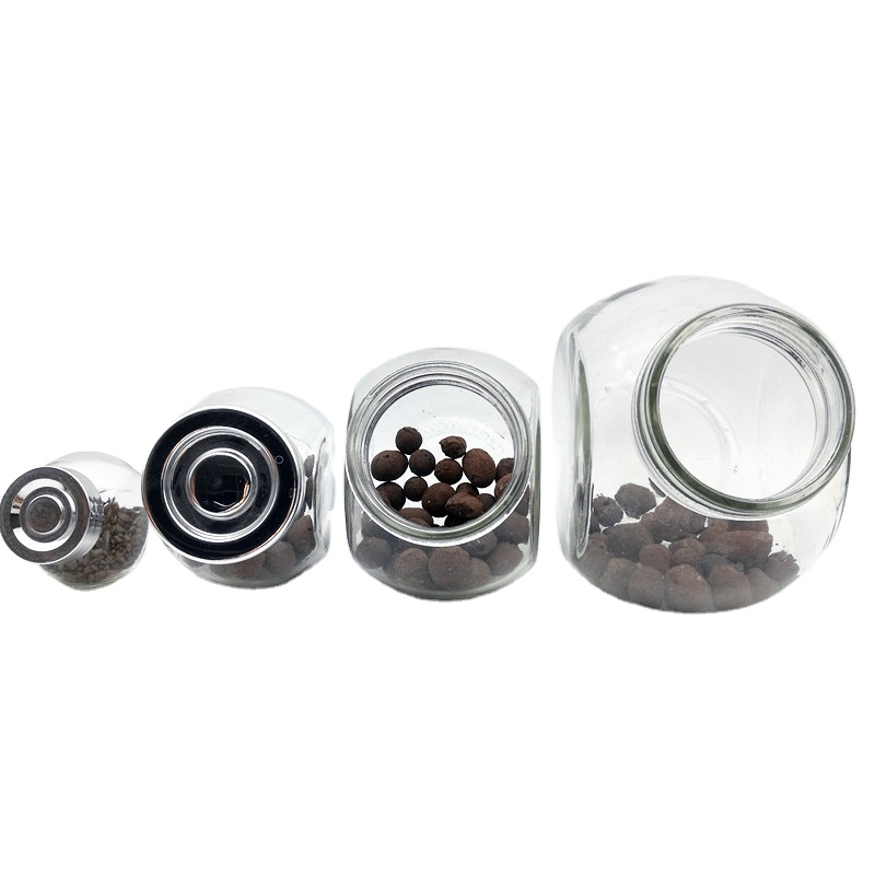 Kitchen seasoning bottle flat drum shaped glass storage jar 50ml 180ml 380ml 480ml wholesale