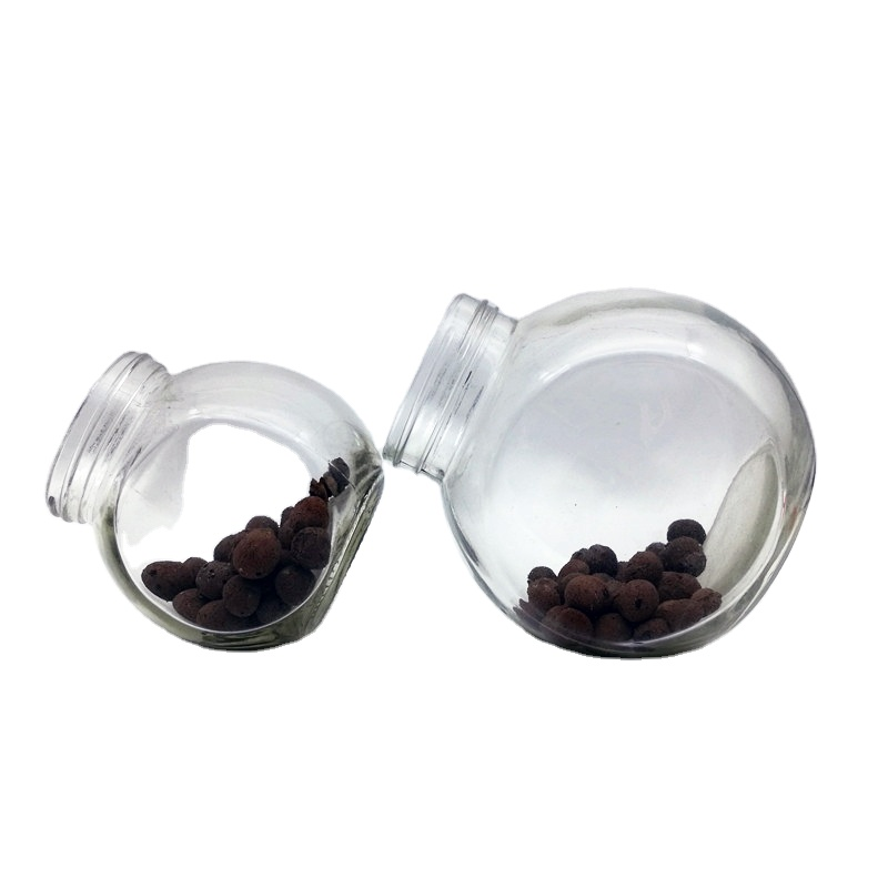 Kitchen seasoning bottle flat drum shaped glass storage jar 50ml 180ml 380ml 480ml wholesale