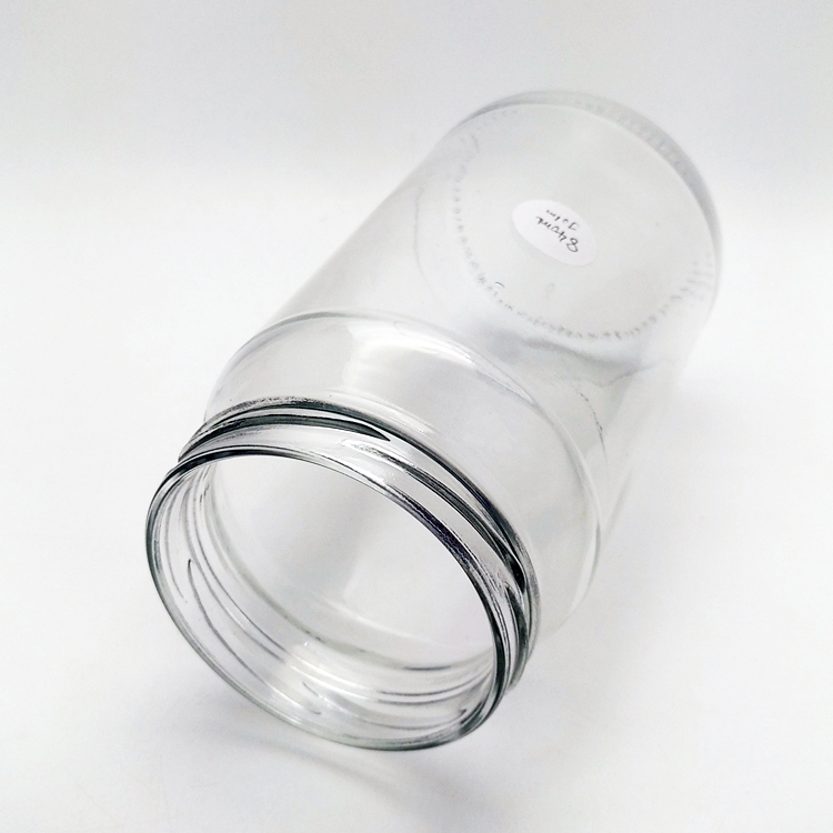 Wholesale 840ml clear round airtight glass packaging jars with 82mm metal lid