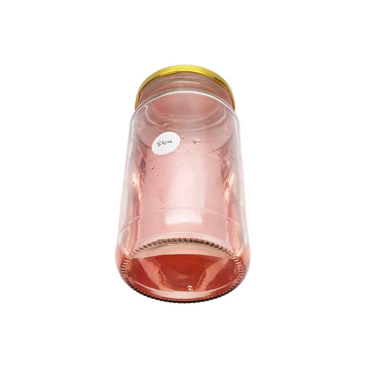 Wholesale 840ml clear round airtight glass packaging jars with 82mm metal lid