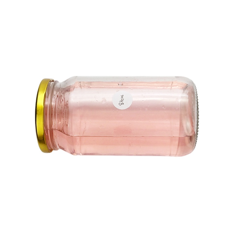 Wholesale 840ml clear round airtight glass packaging jars with 82mm metal lid