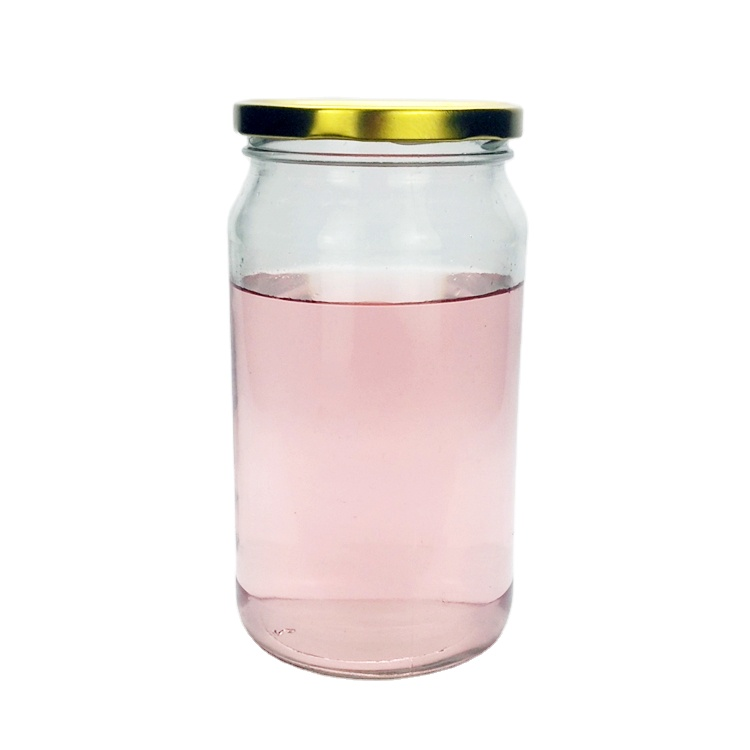 Wholesale 840ml clear round airtight glass packaging jars with 82mm metal lid