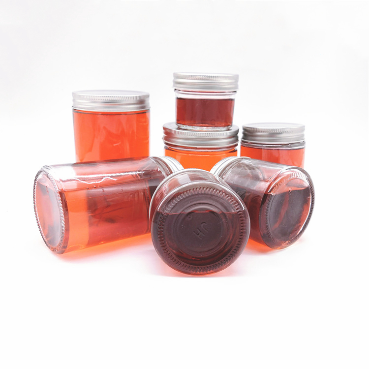 100ml 150ml 200ml 280ml 380ml 500ml straight round clear storage glass container jar