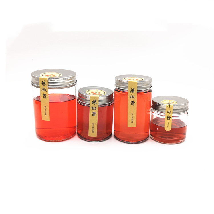 100ml 150ml 200ml 280ml 380ml 500ml straight round clear storage glass container jar