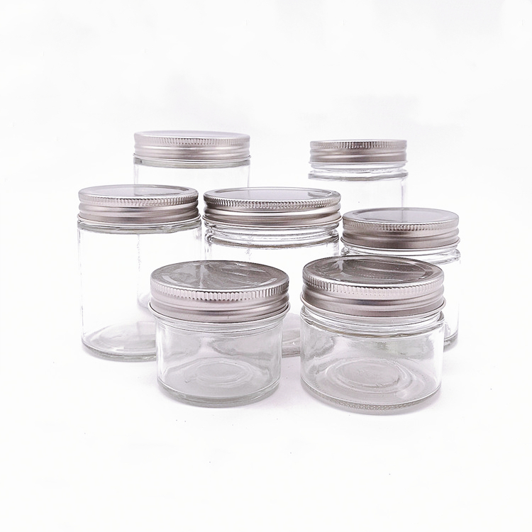 100ml 150ml 200ml 280ml 380ml 500ml straight round clear storage glass container jar