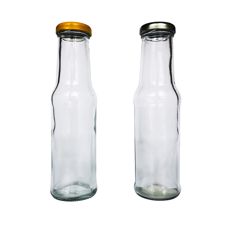 250 ml glass juice bottle with metal cap