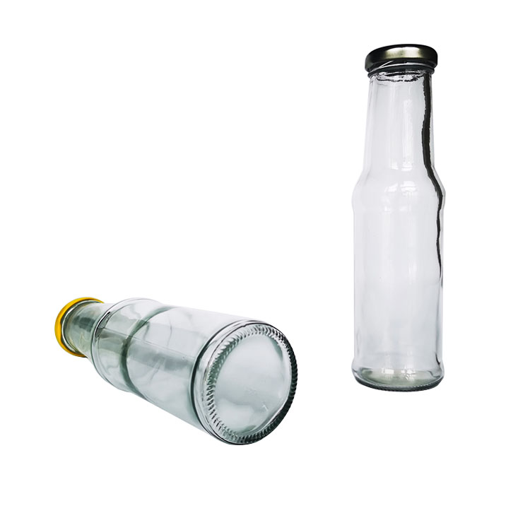 250 ml glass juice bottle with metal cap