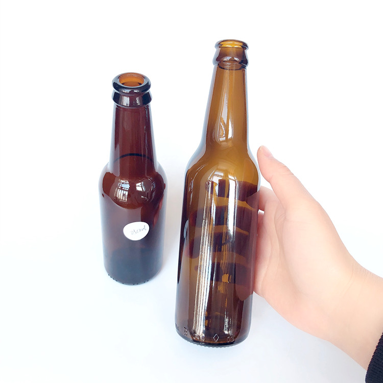 cheap 250ml 330ml brown glass beer bottles with crown cap