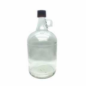 Clear 107oz 3Liter glass growler wine beer bottle with small handle cap