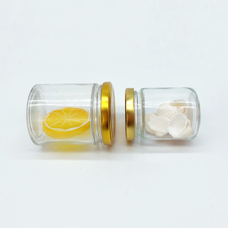 30ml-250ml round clear glass storage jar for food with lug cap