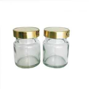 Transparent vietnam bird nest edible glass bottle 75ml glass jar with easy open lid