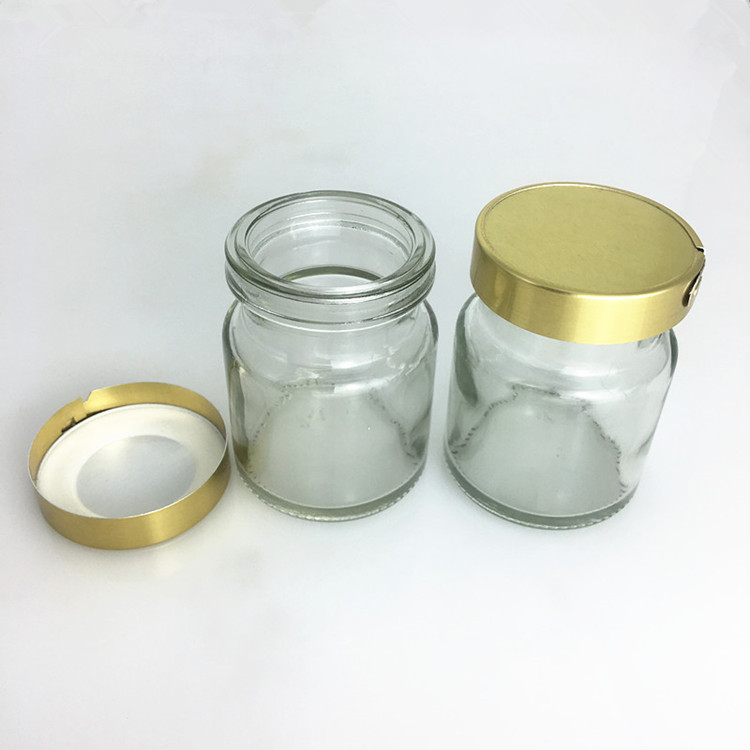 Transparent vietnam bird nest edible glass bottle 75ml glass jar with easy open lid