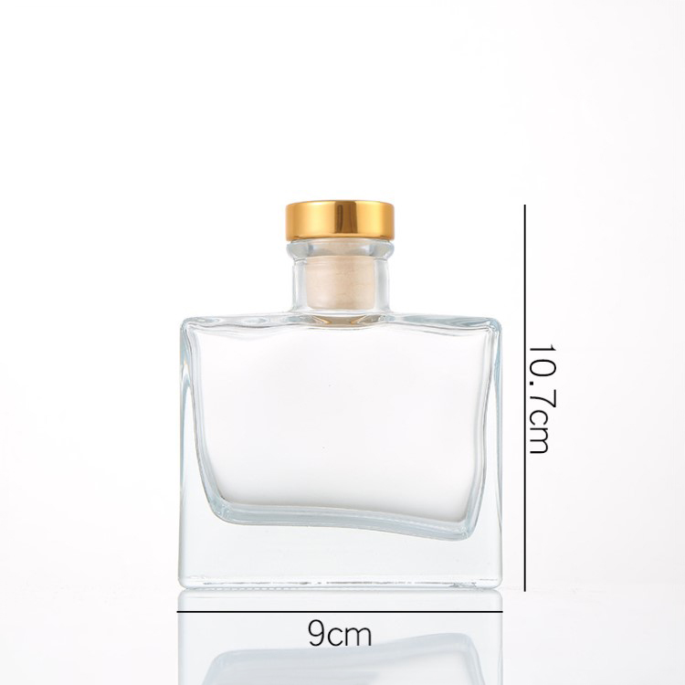 50ml 100ml 150ml 200ml Flat Square Shaped Empty Aroma Reed Diffuser Glass Bottle