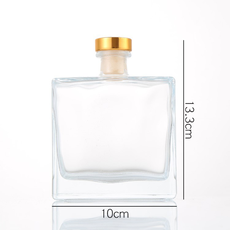 50ml 100ml 150ml 200ml Flat Square Shaped Empty Aroma Reed Diffuser Glass Bottle