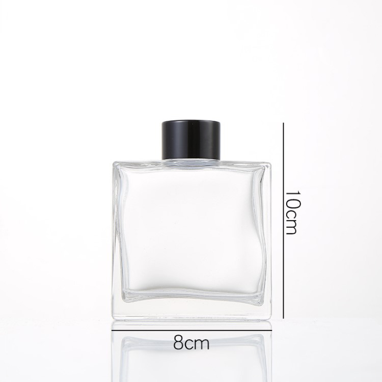 50ml 100ml 150ml 200ml Flat Square Shaped Empty Aroma Reed Diffuser Glass Bottle