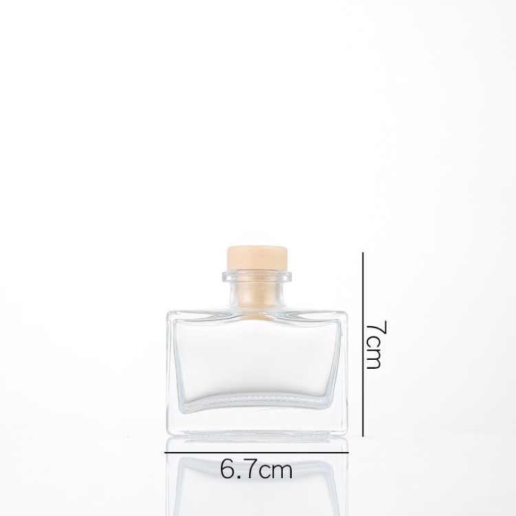 50ml 100ml 150ml 200ml Flat Square Shaped Empty Aroma Reed Diffuser Glass Bottle