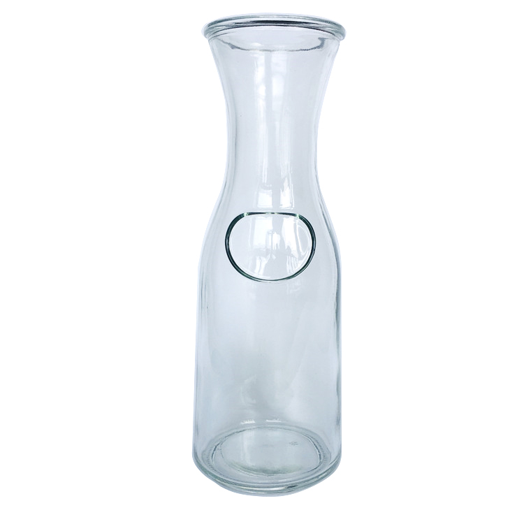 1L Clear glass cold water bottle for beverage juice with cork