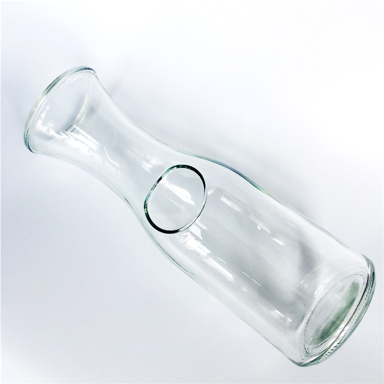 1L Clear glass cold water bottle for beverage juice with cork