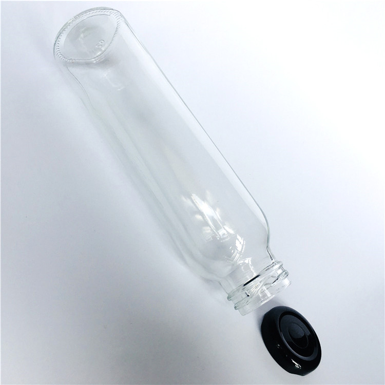 300ml Round glass beverage bottle for juice with lid