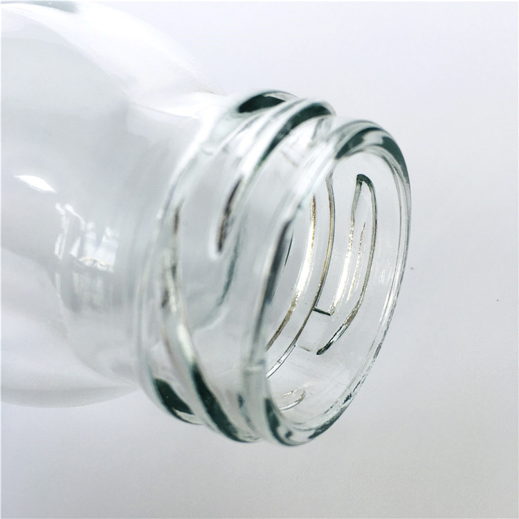 300ml Round glass beverage bottle for juice with lid