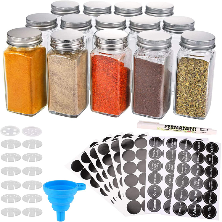 Glass Spice Jar 120ML Bottles For Herb Seasoning Storage