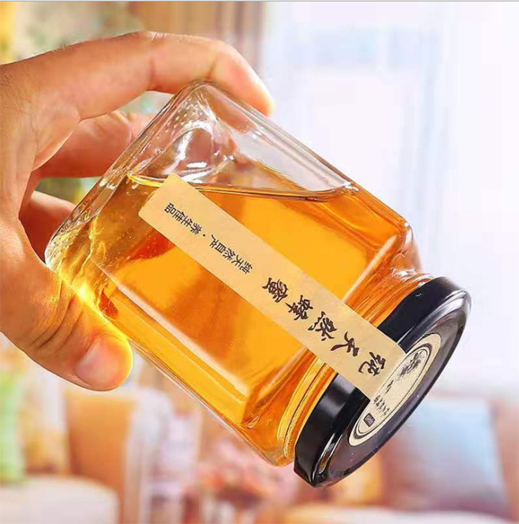 Wholesale 50, 100, 200, 280, 380, 500, 730ml Square Cheap Mini Clear Glass Honey Jam Sauce Jar Storage Bottles&Jars