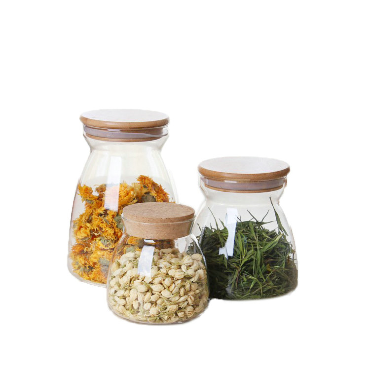 High quality empty special shape food storage glass jars wholesale