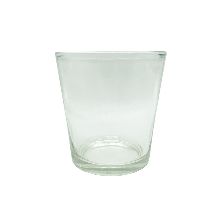 High quality clear small size round shape glass candle jar