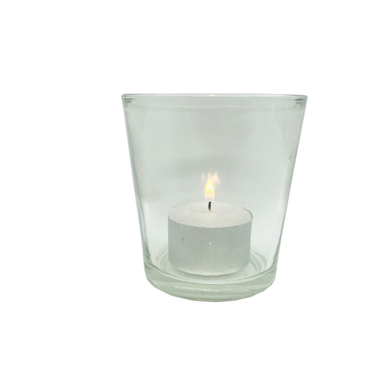 High quality clear small size round shape glass candle jar