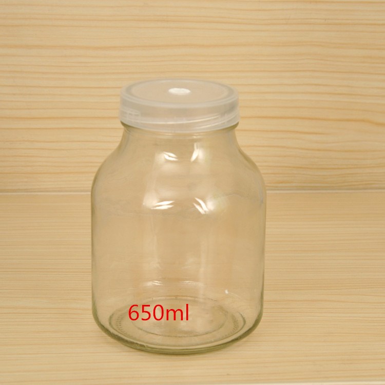 240ml 350ml 650ml clear plant tissue culture glass jar with plastic cap