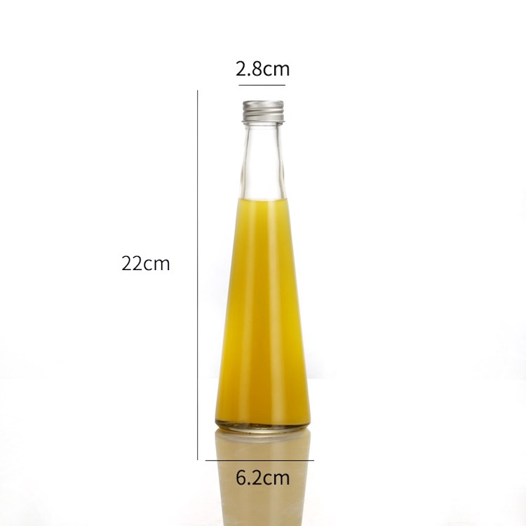 250ml 330ml clear glass beverage bottle for juice with aluminum cap