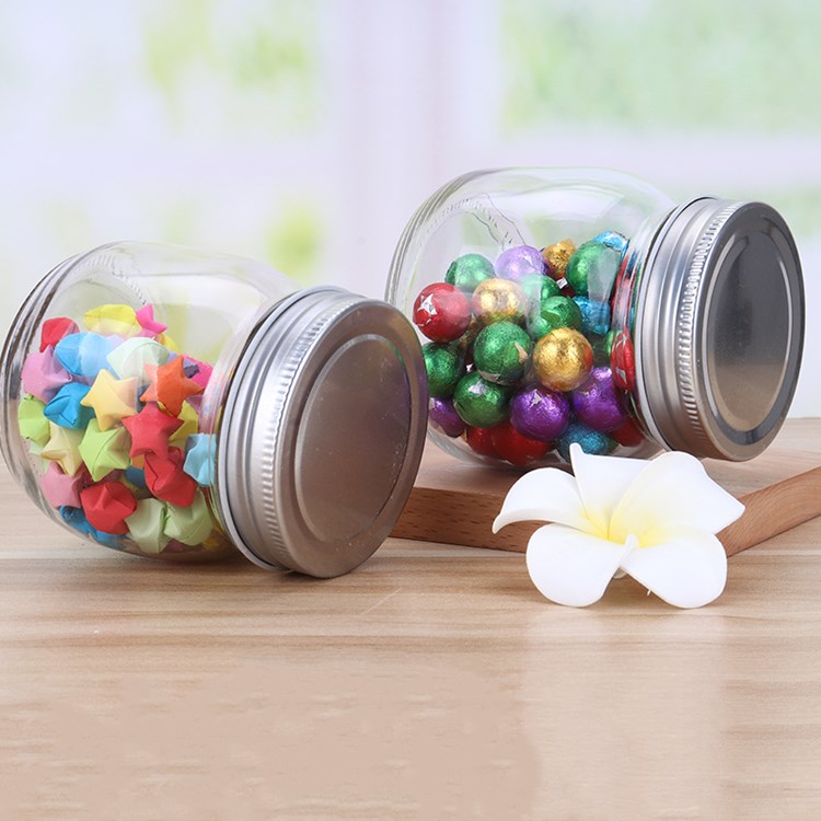 hot sale 250ml 300ml empty glass canning jar for dessert and candy