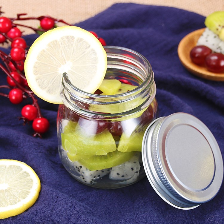 hot sale 250ml 300ml empty glass canning jar for dessert and candy