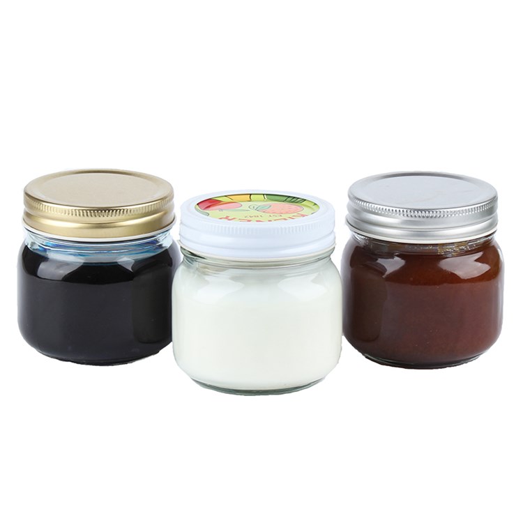 hot sale 250ml 300ml empty glass canning jar for dessert and candy