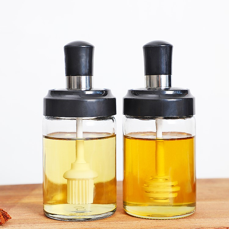 top grade 240ml kitchen glass storage bottles for spice pepper honey with cap