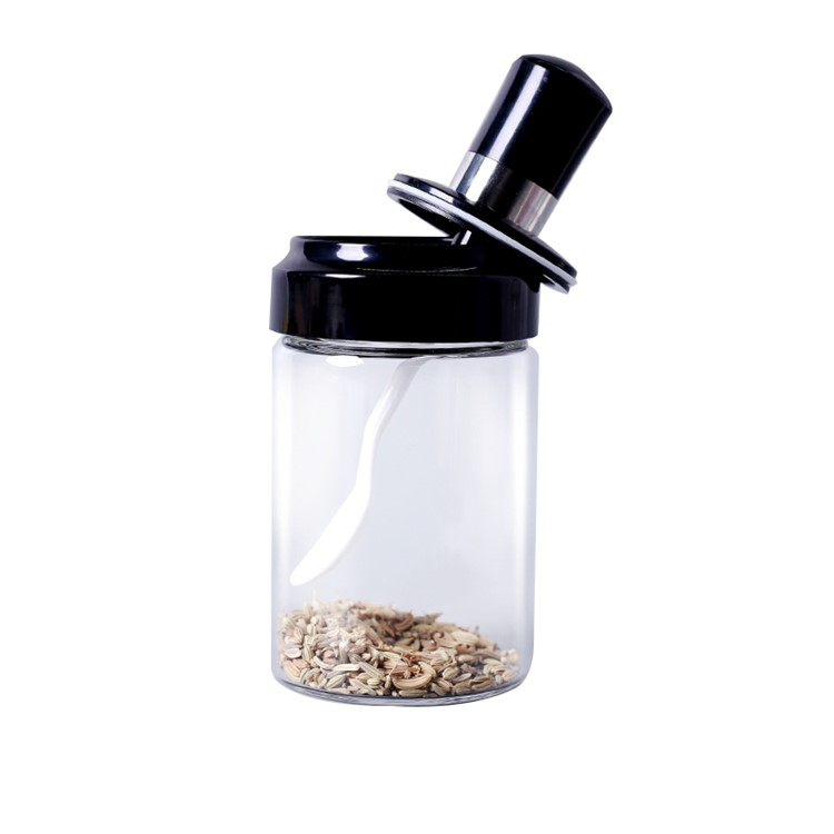 top grade 240ml kitchen glass storage bottles for spice pepper honey with cap