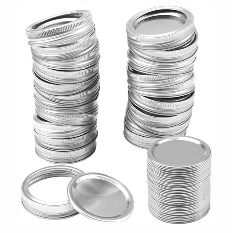 70 mm/86 mm Sliver Color 2 Pieces Metal Screw Cap Mason Jar Lid