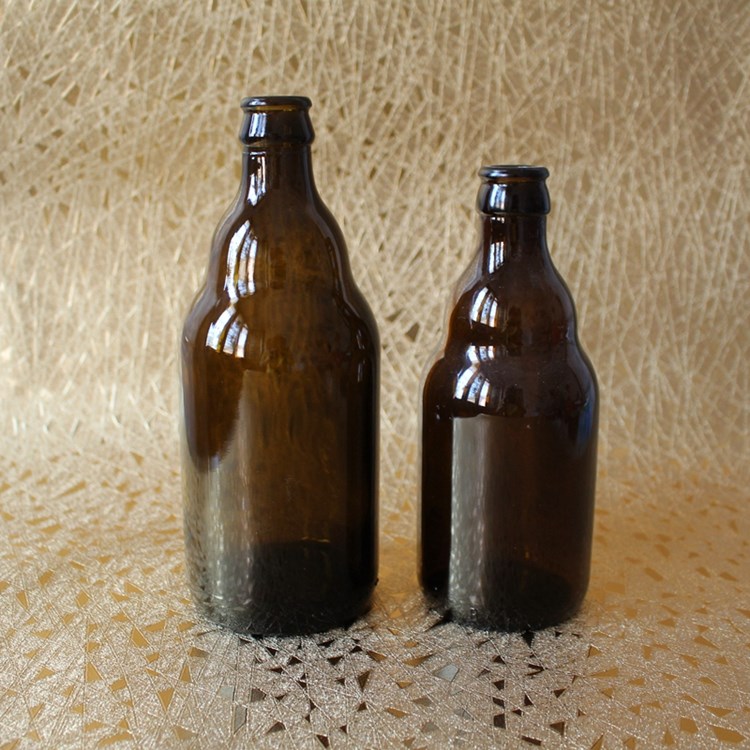 new product 330ml 500ml brown glass bottle for beer with crown cap