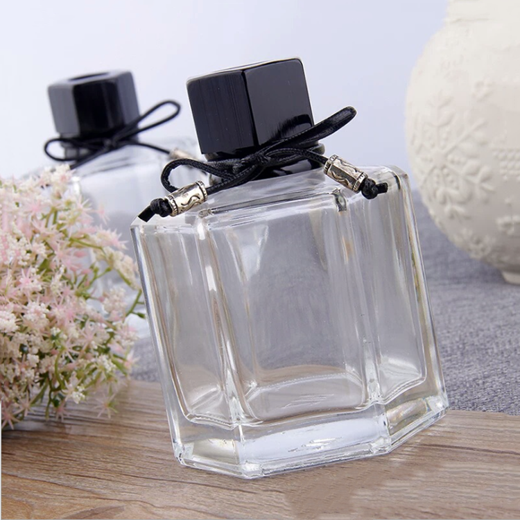 50ml 100ml hexagonal clear glass aroma diffuser oil bottle